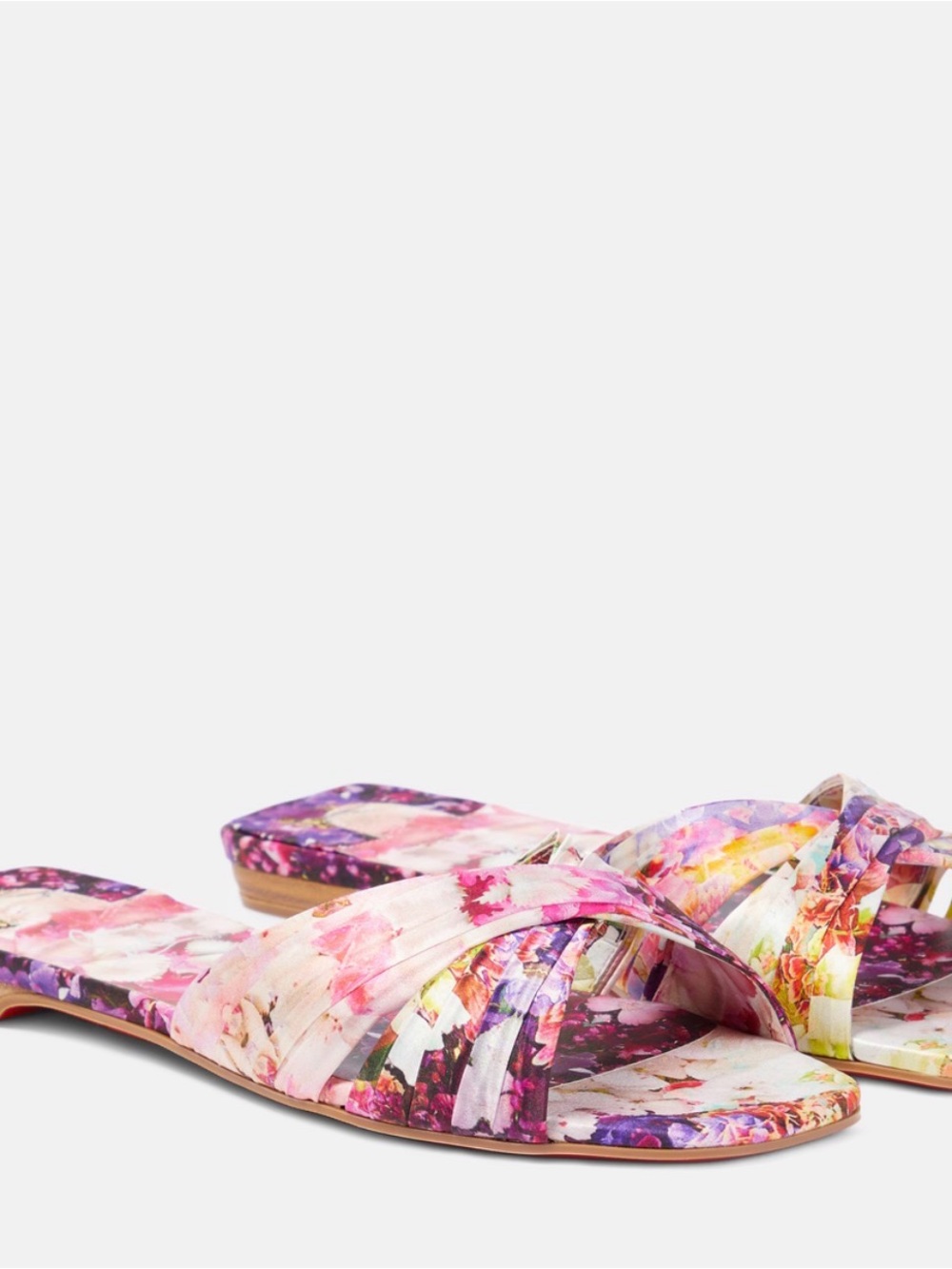 Christian Louboutin Nicol Is Back floral satin slides